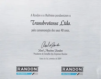 Certificado Randon